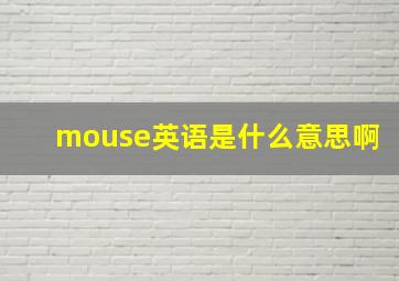 mouse英语是什么意思啊