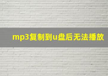 mp3复制到u盘后无法播放