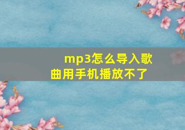 mp3怎么导入歌曲用手机播放不了