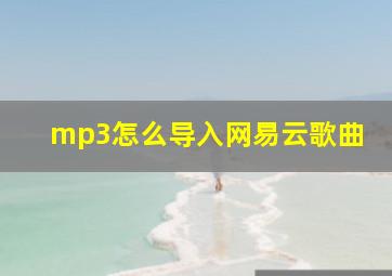 mp3怎么导入网易云歌曲