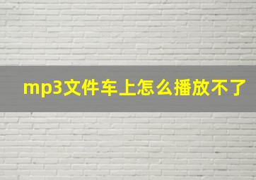 mp3文件车上怎么播放不了