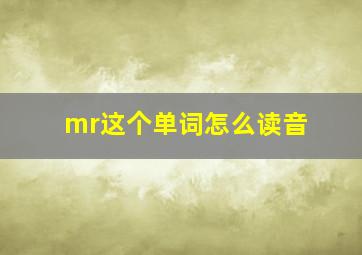 mr这个单词怎么读音