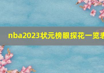 nba2023状元榜眼探花一览表