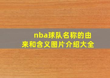 nba球队名称的由来和含义图片介绍大全