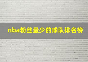 nba粉丝最少的球队排名榜