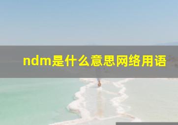 ndm是什么意思网络用语