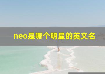 neo是哪个明星的英文名