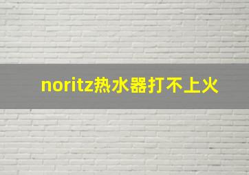 noritz热水器打不上火