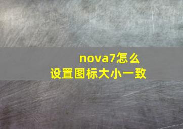 nova7怎么设置图标大小一致