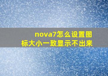 nova7怎么设置图标大小一致显示不出来