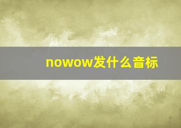 nowow发什么音标