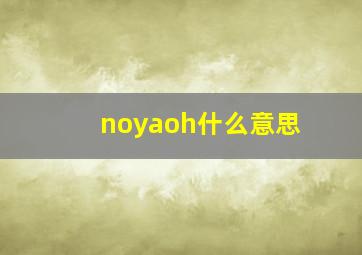 noyaoh什么意思