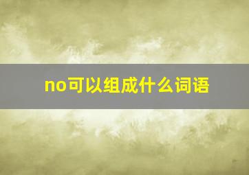 no可以组成什么词语