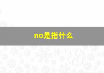 no是指什么