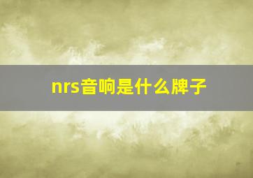 nrs音响是什么牌子