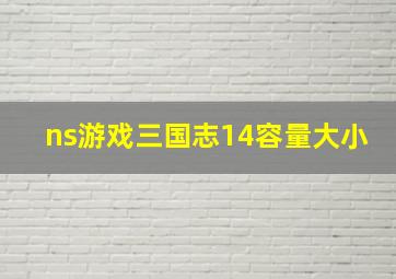 ns游戏三国志14容量大小