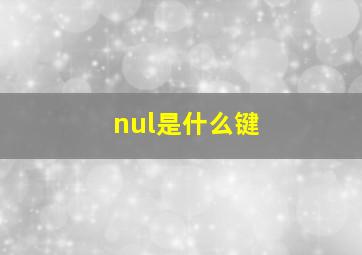 nul是什么键