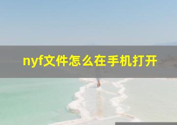 nyf文件怎么在手机打开