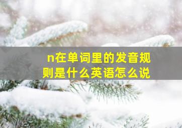 n在单词里的发音规则是什么英语怎么说