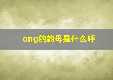 ong的韵母是什么呼