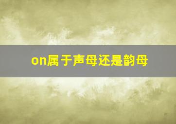 on属于声母还是韵母