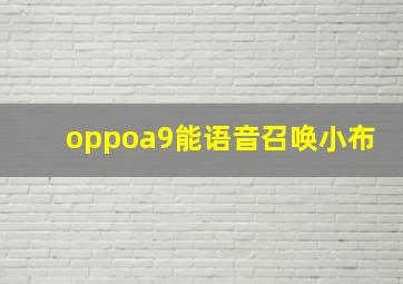 oppoa9能语音召唤小布