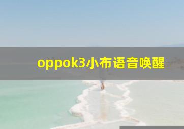 oppok3小布语音唤醒