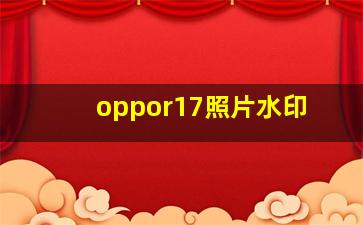 oppor17照片水印