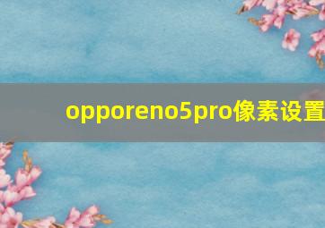 opporeno5pro像素设置