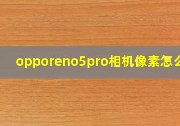 opporeno5pro相机像素怎么调