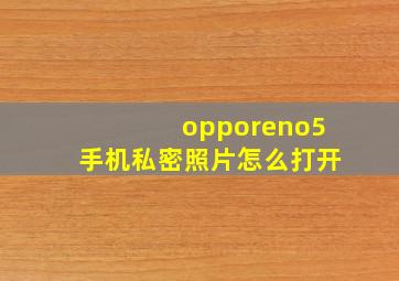 opporeno5手机私密照片怎么打开