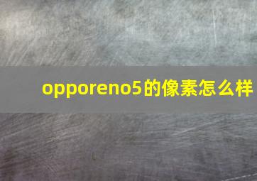 opporeno5的像素怎么样