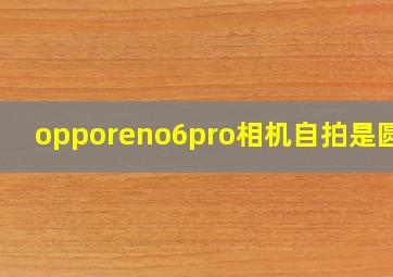 opporeno6pro相机自拍是圆的