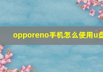 opporeno手机怎么使用u盘