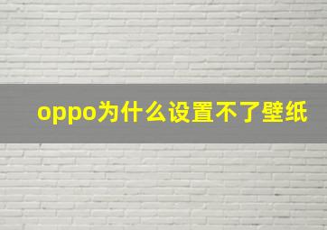 oppo为什么设置不了壁纸