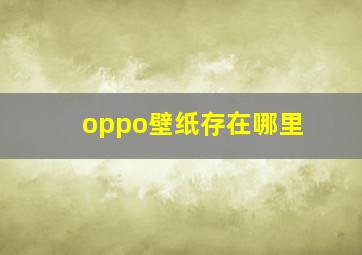 oppo壁纸存在哪里