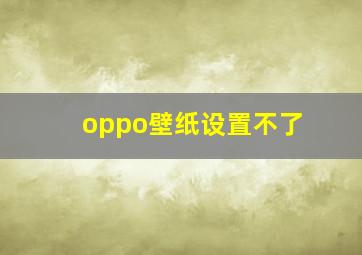 oppo壁纸设置不了