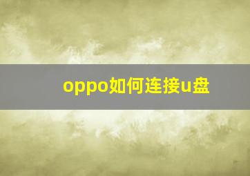 oppo如何连接u盘