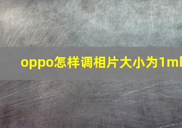 oppo怎样调相片大小为1mb