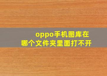 oppo手机图库在哪个文件夹里面打不开