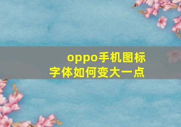 oppo手机图标字体如何变大一点