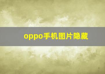 oppo手机图片隐藏