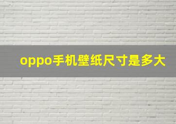 oppo手机壁纸尺寸是多大