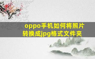 oppo手机如何将照片转换成jpg格式文件夹