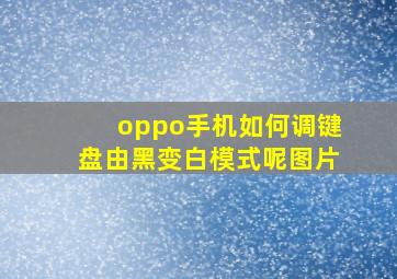 oppo手机如何调键盘由黑变白模式呢图片