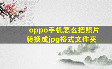 oppo手机怎么把照片转换成jpg格式文件夹