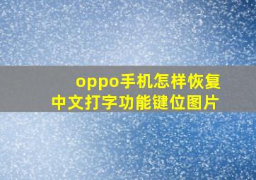 oppo手机怎样恢复中文打字功能键位图片