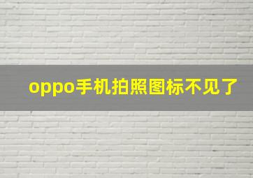 oppo手机拍照图标不见了