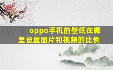 oppo手机的壁纸在哪里设置图片和视频的比例