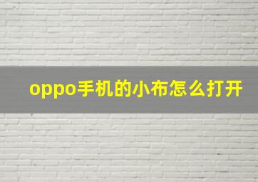 oppo手机的小布怎么打开